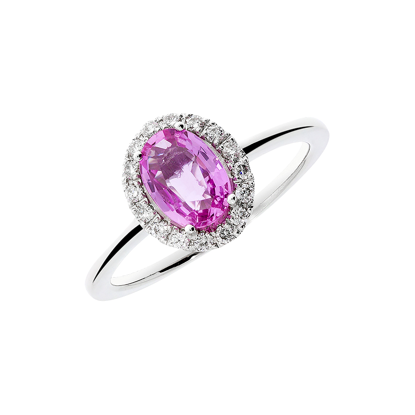 Dijamantni prsten s rozim Safirom