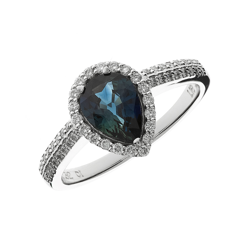 Dijamantni prsten sa plavim Safirom