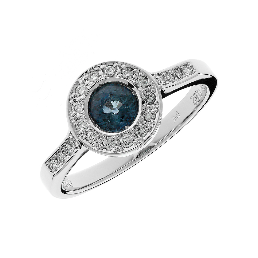Dijamantni prsten sa plavim Safirom