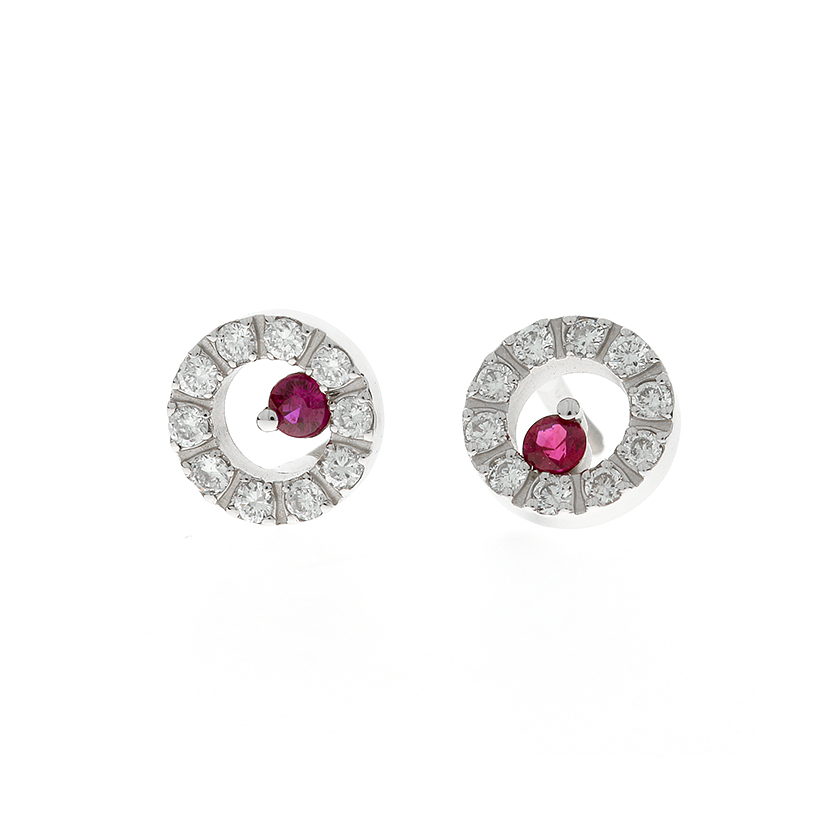 Naušnice s rubinima i dijamantima