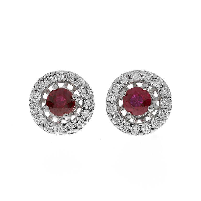 Naušnice s rubinima i dijamantima