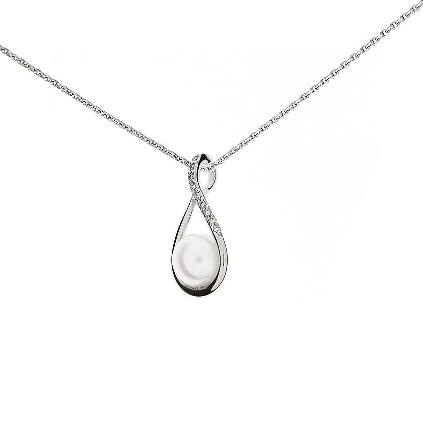 Ogrlica s biserom i dijamantom