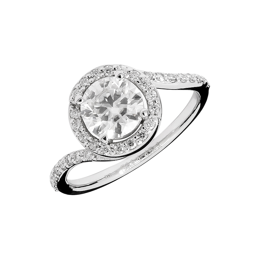 Zaručnički prsten sa sintetskim moissanitom