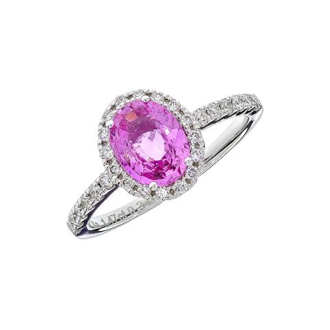 Dijamantni prsten s rozim Safirom