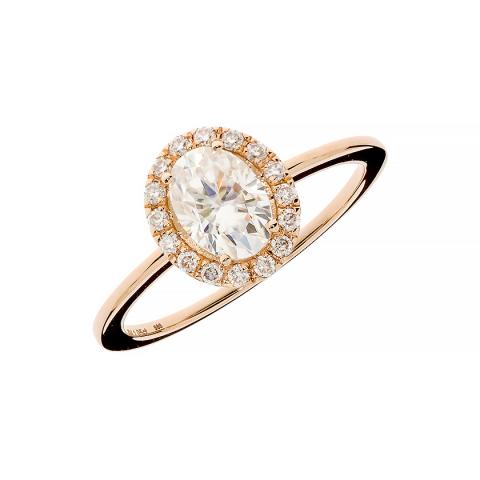 Zaručnički prsten sa sintetskim moissanitom