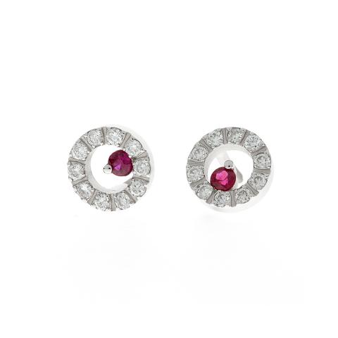Naušnice sa rubinima i dijamantima
