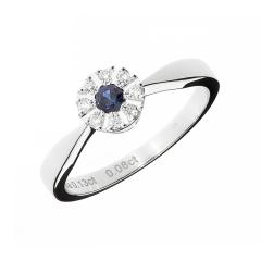 Dijamantni prsten sa plavim Safirom