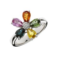 Prsten s fancy safirima i dijamantima