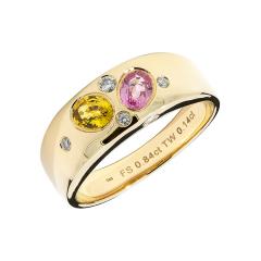 Dijamantni prsten sa fancy Safirima