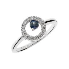Dijamantni prsten sa plavim Safirom