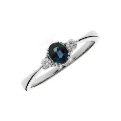 Dijamantni prsten sa plavim Safirom