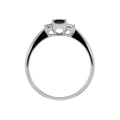 Prsten s plavim safirom i dijamantima