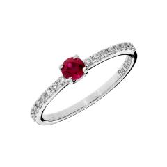 Prsten s rubinom i dijamantima