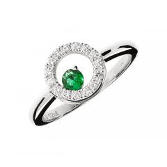 Prsten sa smaragdom i dijamantima