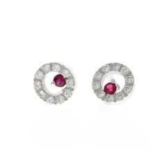Naušnice sa rubinima i dijamantima
