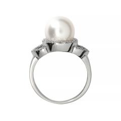 Prsten s biserom i dijamantima