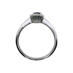 Prsten s plavim safirom i dijamantima